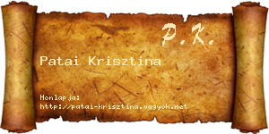 Patai Krisztina névjegykártya